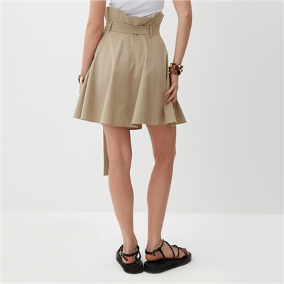 Юбка мини женская MINAKU: MINAKU: Safari, бежевая, размер 44