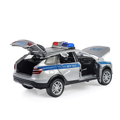 Машина металл LADA Sw Cross Полиция 17,5 см, (двери,свет-звук) в коробке