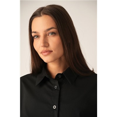 Женская удлиненная рубашка оверсайз с широкими рукавами Happyfox