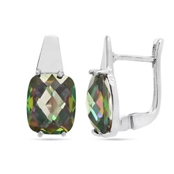Серьги из серебра мистик кварц, Соната