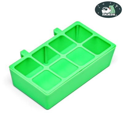 Кормушка для кормления с защитой на 8 ячеек 16.9×8.9×4.4 см, зелёная