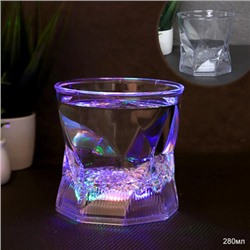 Стакан светящийся 280 мл Грани пластик / VN-892 /уп 120/ Новогодний
