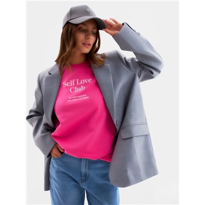 Футболка женская MIST Selflove, розовая, размер 44-46 (M)