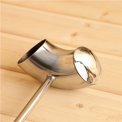 Ковш - черпак для бани и сауны «Рожок», нержавеющая сталь, 150 мл, деревянная ручка