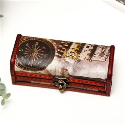 Шкатулка-купюрница «Карта», дерево, 5.5×17.5×8 см, МИКС