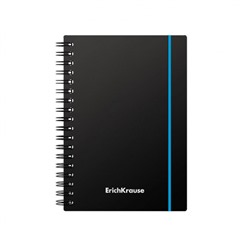 Записная книжка на спирали пластиковая обложка А6 80л клетка на резинке "Accent" 53140 ErichKrause