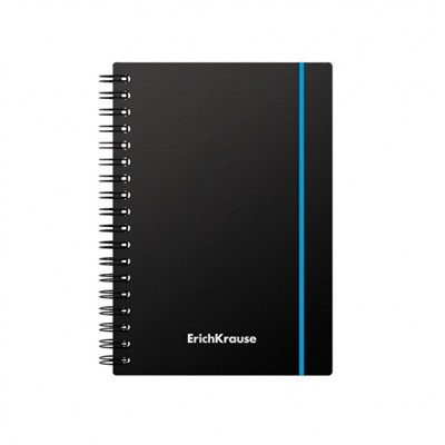 Записная книжка на спирали пластиковая обложка А6 80л клетка на резинке "Accent" 53140 ErichKrause