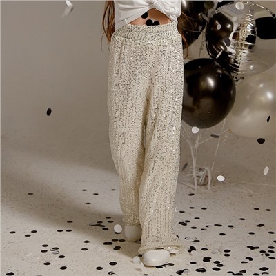 Брюки из пайеток KAFTAN, размер 30 (98-104 см), серебряные