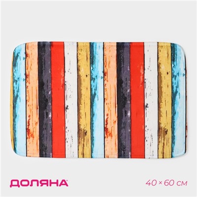 Коврик для ванной и туалета Доляна «Цветное дерево», 40×60 см
