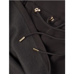 Джемпер с объемным воротом и шнуром на талии из футера-трехнитки