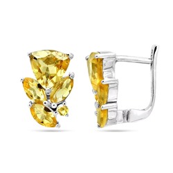 Серьги из серебра цитрин, Марина
