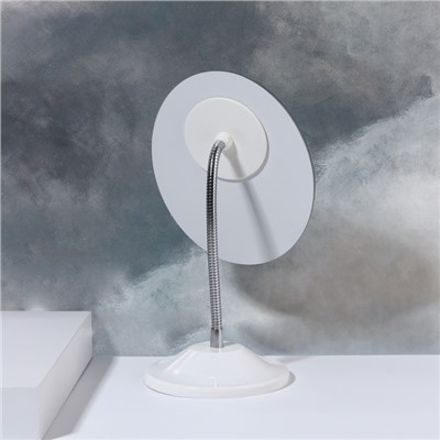 Зеркало настольное, на гибкой ножке, 13.5×27 см, (13.5×16.2 см), белое