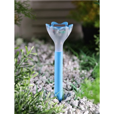 Садовый светильник «Цветок голубой», уличный, на солнечной батарее, 6×29×6 см, 1 LED, свечение белое