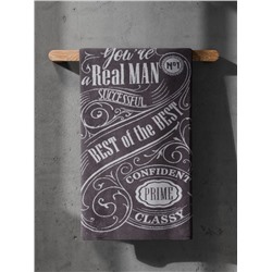 Полотенце махровое «Этель» Real man, 70×130 см, хлопок 100%, серое