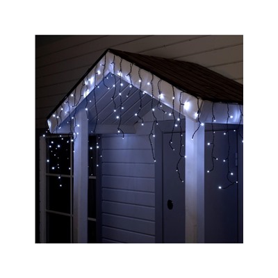Гирлянда «Бахрома» 4×0.6 м, IP44, тёмная нить, 180 LED, свечение белое, 8 режимов, 220 В