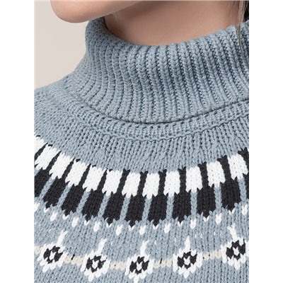 Джемпер фактурной вязки из хлопка с акрилом