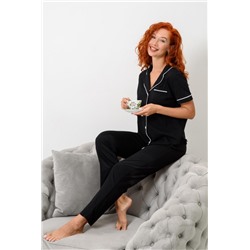 Пижама женская 14448 (Черный (короткий рукав))