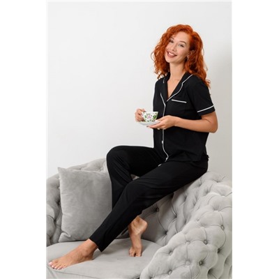 Пижама женская 14448 (Черный (короткий рукав))