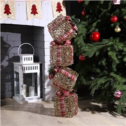 УЦЕНКА Фигура светодиодная «Плетеные кубы с бусинами», 15.5×15.5×80 см, 40 LED, 220V, Т/БЕЛЫЙ 960910