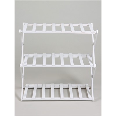 Подставка для цветов Greengo, 3 полки, 50×25×46 см, напольная, бамбук, белая