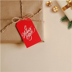 Открытка-шильдик на подарок «С Новым годом», 5×9 см