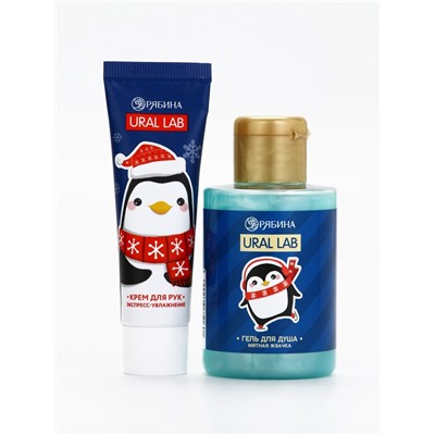 Новогодний подарочный набор косметики «Уютной зимы», гель для душа 110 мл и крем для рук 30 мл, URAL LAB