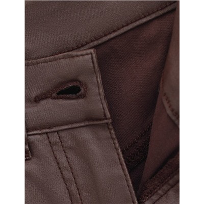 Брюки-трубы из эластичного хлопка с эффектом кожи