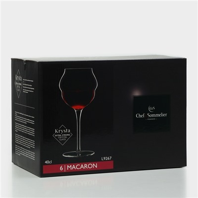 Бокалы для вина Chef&Sommelier MACARON, 400 мл, хрустальное стекло, 6 шт.
