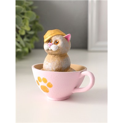 Фигурка «Котик в чашке», 10×9×7.5 см