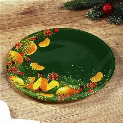 Тарелка плоская новогодняя «Аромат праздника», d=20 см