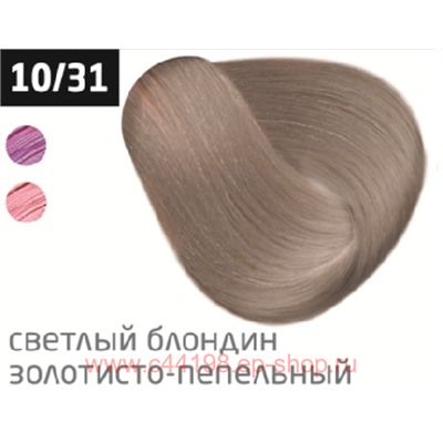 OLLIN PERFORMANCE 10/31 светлый блондин золотисто-пепельный 60мл Перманентная крем-краска для волос