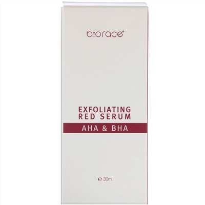 Biorace, Красная отшелушивающая сыворотка с кислотами AHA и BHA, 30 мл