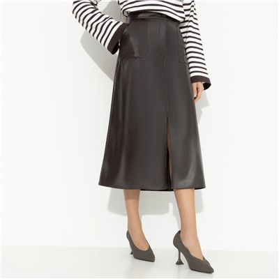 Юбка с разрезом, Откровенно шикарная (коричневый)