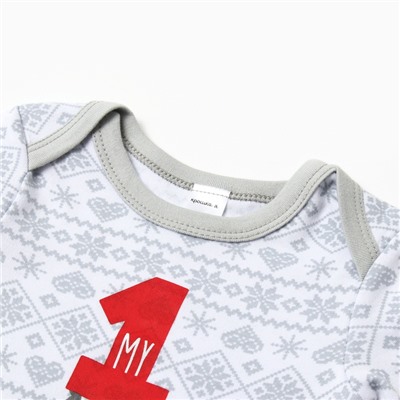 Боди с длинным рукавом Крошка Я «Первый НГ», рост 74-80 см, цвет белый