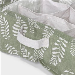Органайзер для хранения белья Доляна Leaves, 9 ячеек, 28×28×11 см, зелёный