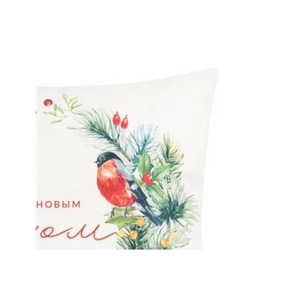 Наволочка декоративная новогодняя «Этель. Венок», 40×40 см, велюр