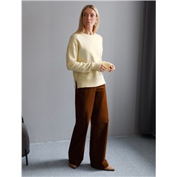 Базовый джемпер из мягкой пряжи с кашемиром с разрезами по бокам