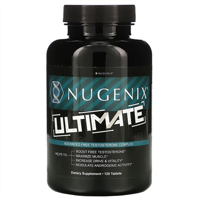 Nugenix, Ultimate, улучшенный комплекс свободного тестостерона, 120 таблеток