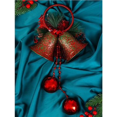 Украшение новогоднее «Зимнее волшебство. Колокольчики», 19×41 см, красное