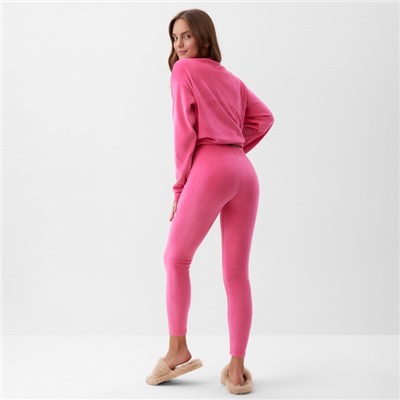 Костюм женский (свитшот, леггинсы) KAFTAN Plushy, размер 48-50, фуксия