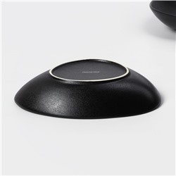 Набор тарелок фарфоровых Magistro Carbon, 21×18,5 см, 2 шт, цвет чёрный