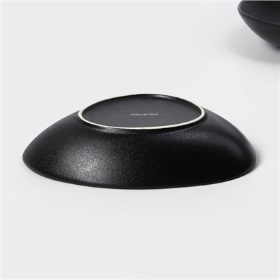 Набор тарелок фарфоровых Magistro Carbon, 21×18,5 см, 2 шт, цвет чёрный