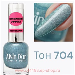 Alvin D`or Лак для ногтей Holographic тон 704 лазоревый яркий 15мл