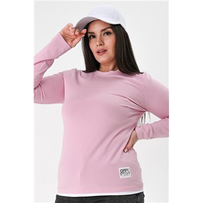 Лонгслив лонг_и (Бело-розовый)