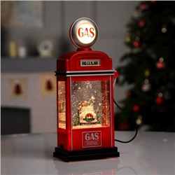 Светодиодная фигура «Бензоколонка» 11.5×28×7.5 см, пластик, батарейки ААх3 (не в комплекте), USB, свечение тёплое белое