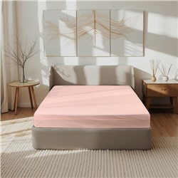 Простыня на резинке 1.5-спальная «Этель», 160×200+25 см, персик, жатый хлопок