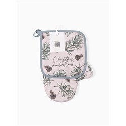 Набор кухонный «Этель» Christmas tree, варежка-прихватка 20×28 см, прихватка 19×19 см