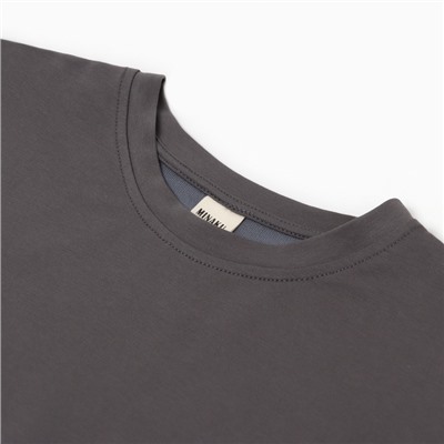 Футболка женская укороченная MINAKU OVERSIZE FIT, цвет графит, размер 48