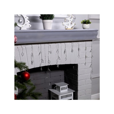 Гирлянда «Бахрома» 1.8×0.5 м с насадками «Звёзды», IP20, прозрачная нить, 48 LED, свечение мульти (RG/RB), мигание, 220 В