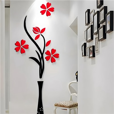 Наклейка интерьерная TAKE IT EASY «Цветы», декор на стену, панно 150×58 см